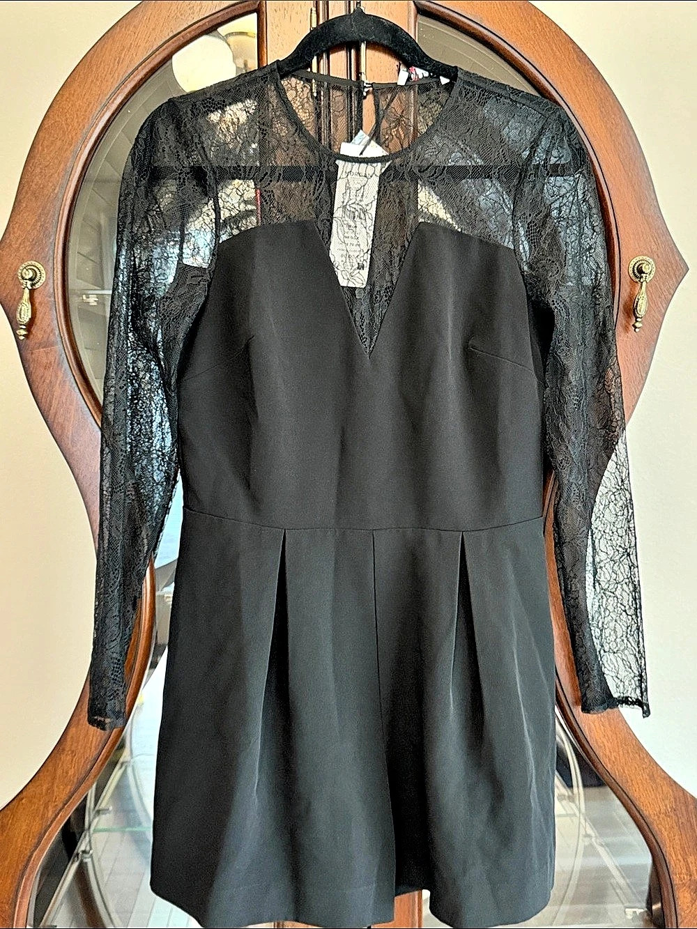 Morgan Black Lace Mini Dress Size 38